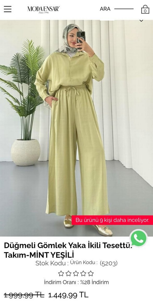 Kadın Uzun Salaş Tulum - Haki - Görsel 2