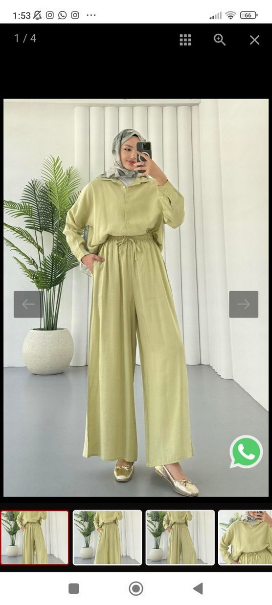 Kadın Uzun Salaş Tulum - Haki - Görsel 4