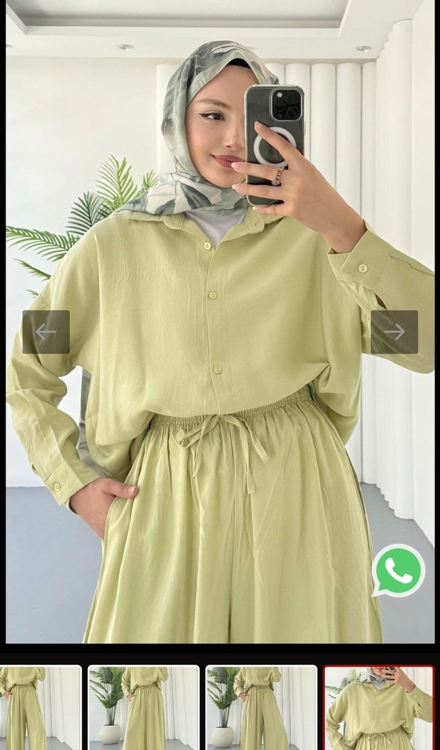 Kadın Uzun Salaş Tulum - Haki - Görsel 3