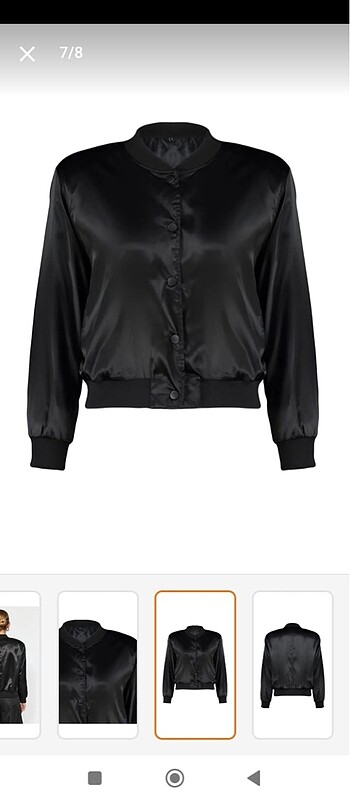 xs Beden siyah Renk Sıfır Trendyol Saten Ceket