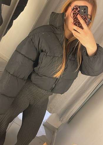 H&M şişme mont siyah - Görsel 5