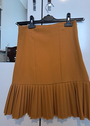 Diğer Düğmeli hardal sarısı mini etek