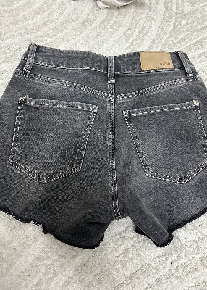 Mavi kot şort - Görsel 3