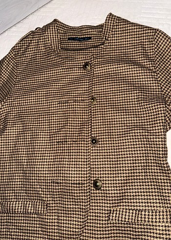 Düğmeli Kahverengi Uzun Kollu Kadın Gömlek - Görsel 2