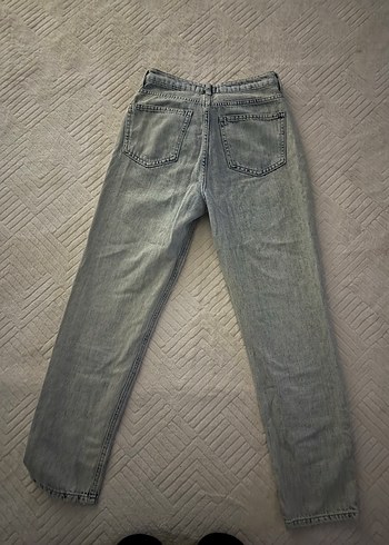 Gri Kadın Bol Kesim Midi Denim Pantolon - Görsel 3