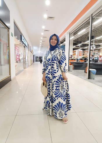 Mavi Bohem Uzun Salaş Elbise - Görsel 2