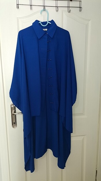Saks mavisi tunik gömlek 