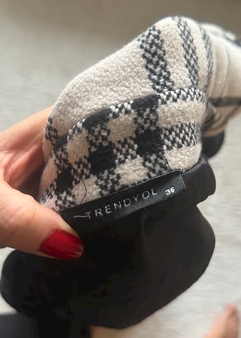 Kemerli Ekoseli Uzun Kadın Kaban - Görsel 5