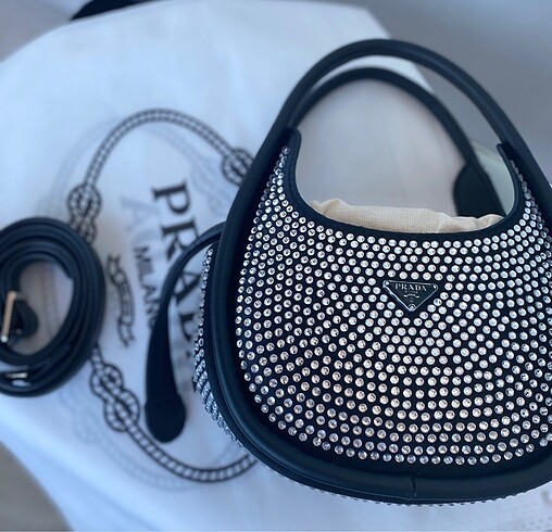Beden siyah Renk Prada taşlı çanta