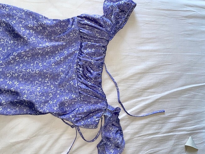 xs Beden mor Renk ZARA SATEN ELBISE