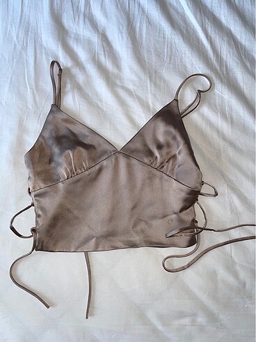 ZARA SATEN CROP ÜST