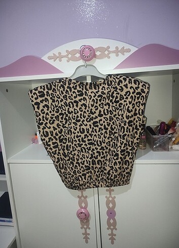 Leopar desenli crop