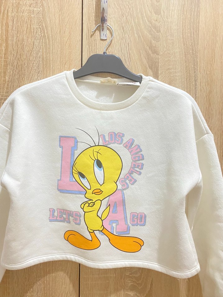 Renkli Baskılı Kız Sweatshirt - Görsel 2