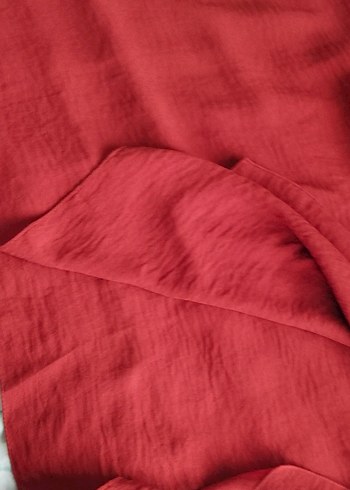 Kırmızı Keten Kadın Şal - Görsel 3