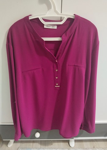 Gri Çizgili Uzun Kollu Pilili Kadın Gömlek - Görsel 2