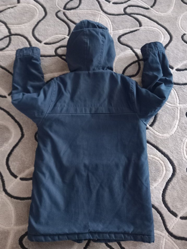 Erkek Çocuk Kapüşonlu Mavi Mont - Görsel 3