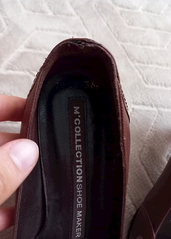 Kahverengi Deri Stiletto Kadın Klasik Ayakkabı - Görsel 12