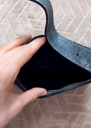 Gri Deri Kadın Omuz Çantası - Görsel 3