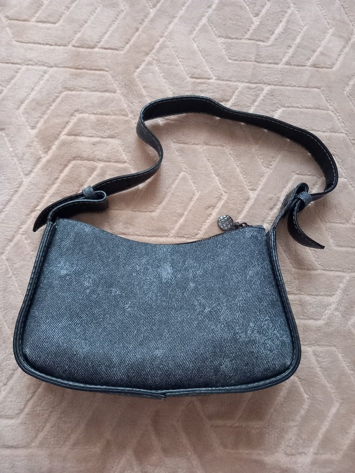 Gri Deri Kadın Omuz Çantası - Görsel 2