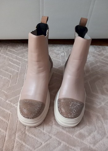 Payet Detaylı Bej Platform Kadın Bot - Görsel 8