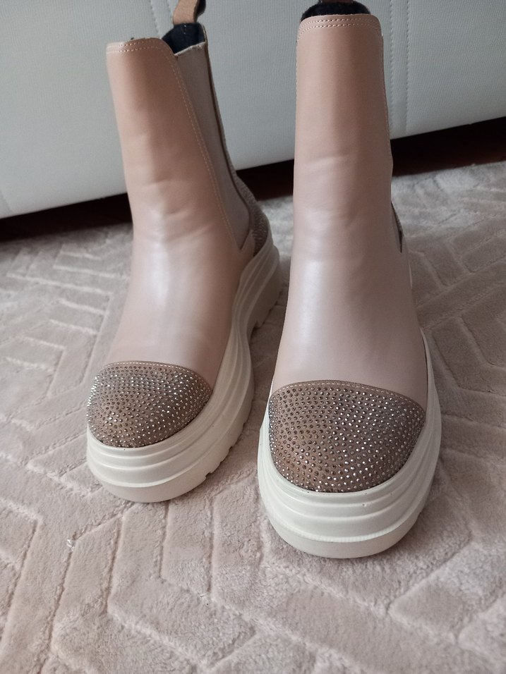 Payet Detaylı Bej Platform Kadın Bot - Görsel 5