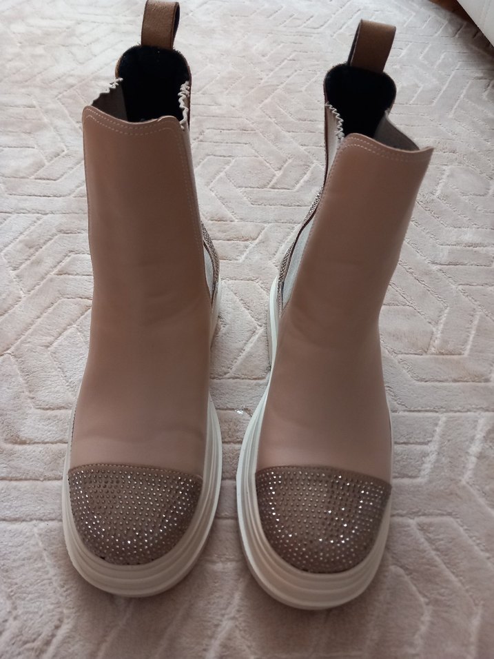 Payet Detaylı Bej Platform Kadın Bot - Görsel 2