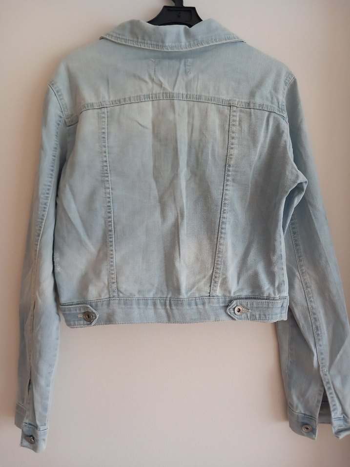 Mavi Düğmeli Kadın Denim Ceket - Görsel 3