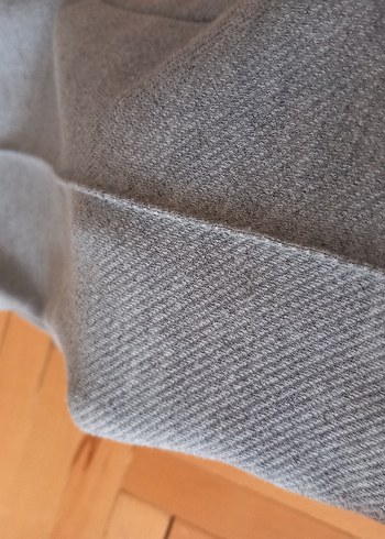 Düğmeli Gri Kadın Kumaş Pantolon - Görsel 5