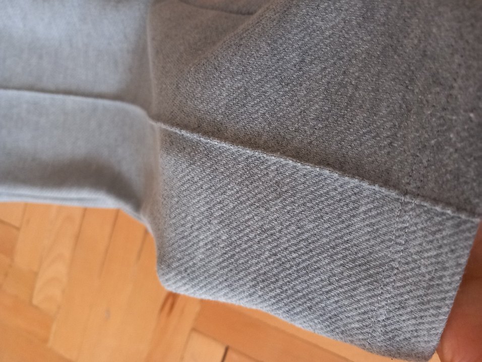 Düğmeli Gri Kadın Kumaş Pantolon - Görsel 5