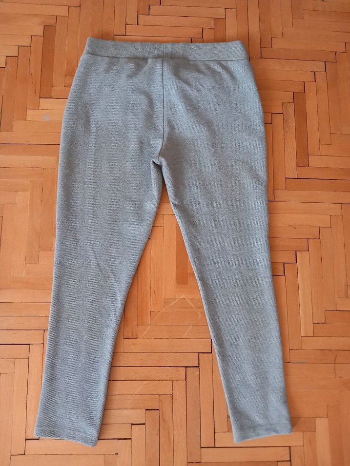 Düğmeli Gri Kadın Kumaş Pantolon - Görsel 4