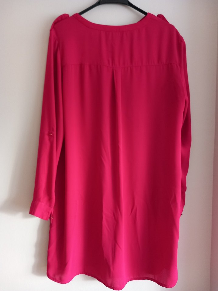 Pembe Fermuarlı Uzun Kadın Tunik - Görsel 3