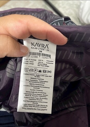 Mor Uzun Fermuarlı Kadın Mont - Görsel 8