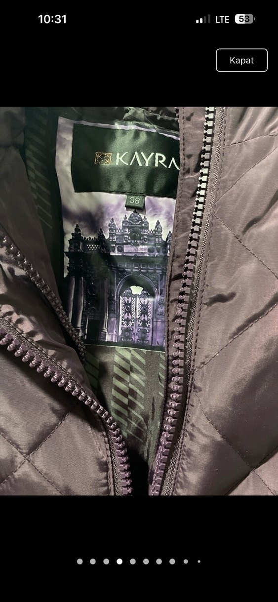 Mor Uzun Fermuarlı Kadın Mont - Görsel 3