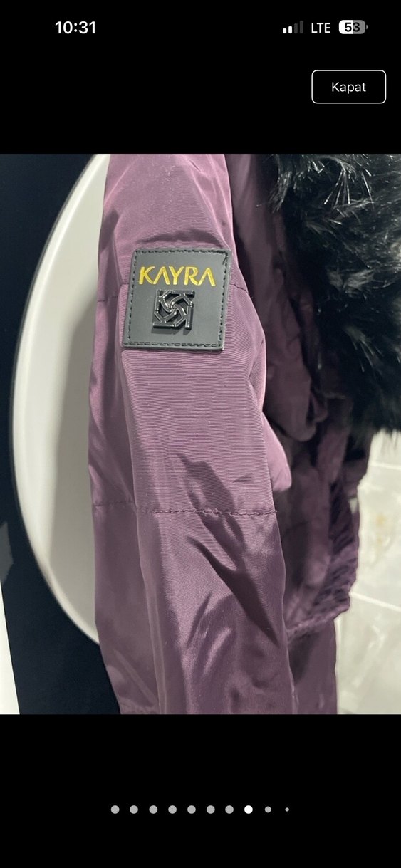 Mor Uzun Fermuarlı Kadın Mont - Görsel 5