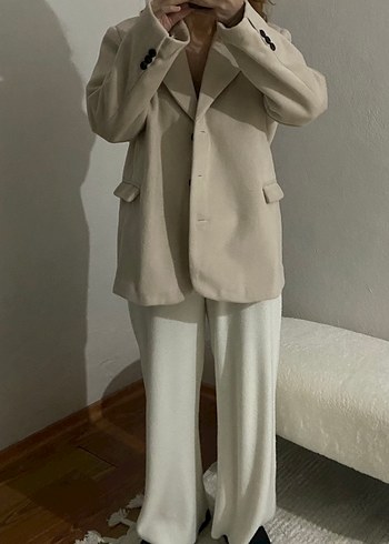 700Bej kaşe Midi Kadın Blazer Ceket