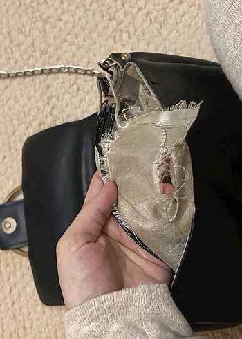 Siyah Deri Tokalı Kadın Çanta - Görsel 7