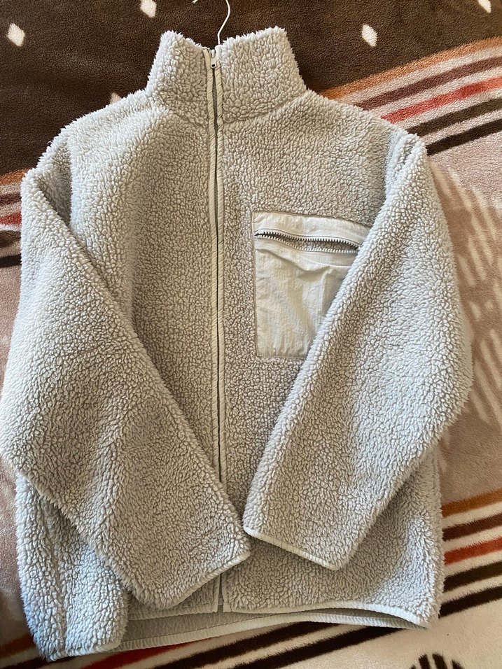 Gri Fermuarlı Kadın Polar Ceket - Görsel 2