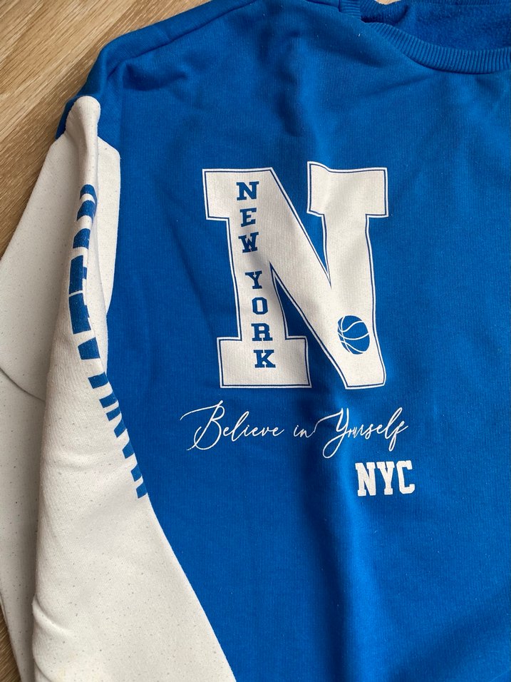 Mavi Gri Baskılı Rahat Sweatshirt - Görsel 2