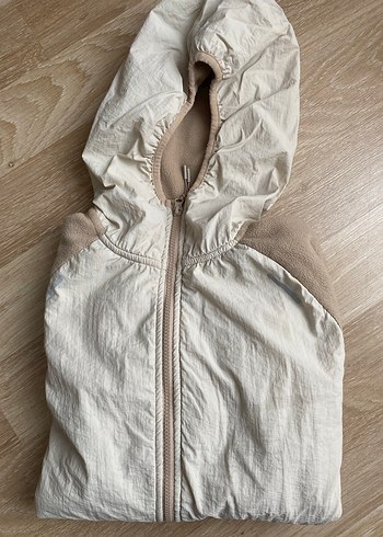 Bej Fermuarlı Kapüşonlu Kadın İnce Mont - Görsel 6