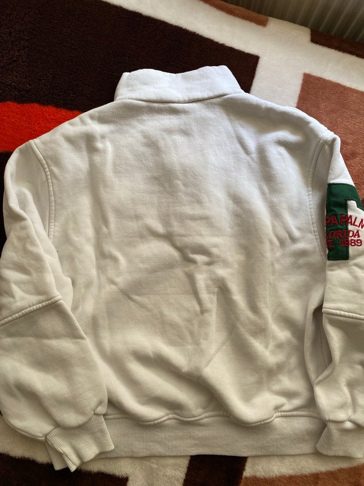 Düğmeli Beyaz Kadın Sweatshirt - Görsel 4