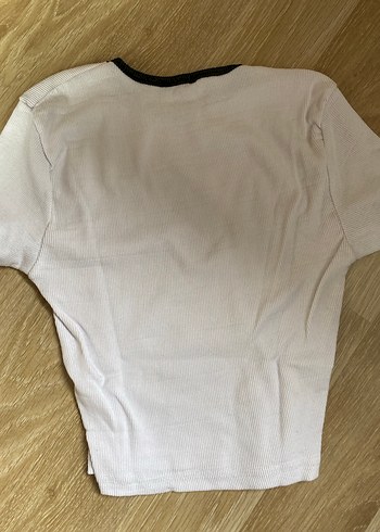 Beyaz Baskılı Kısa Kollu Kadın Tişört - Görsel 3