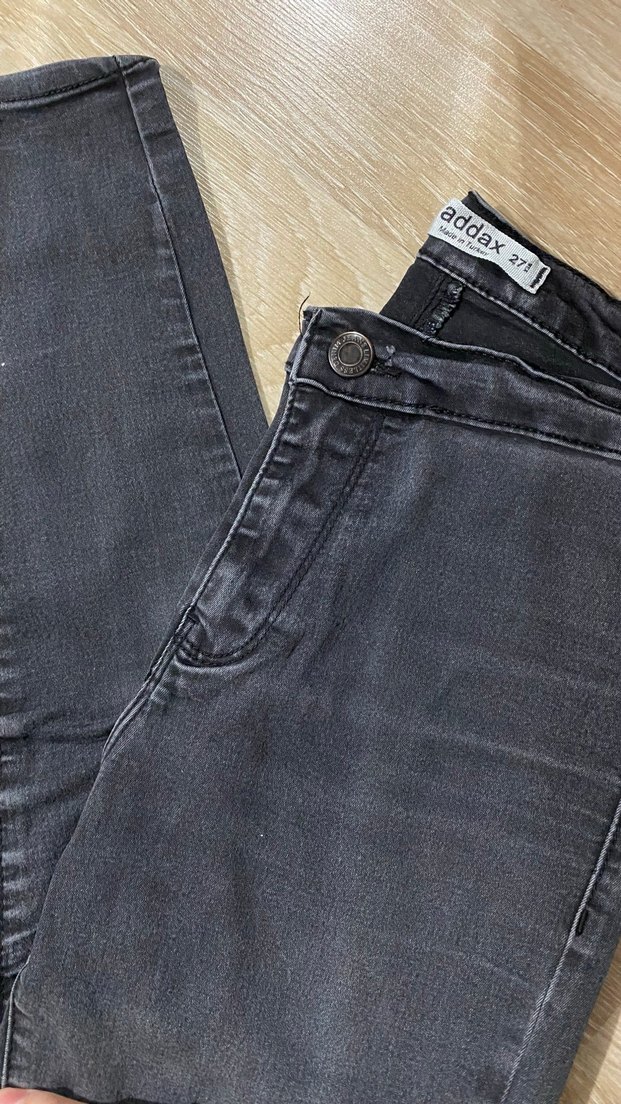 Gri Esnek Skinny Kadın Kot Pantolon - Görsel 2