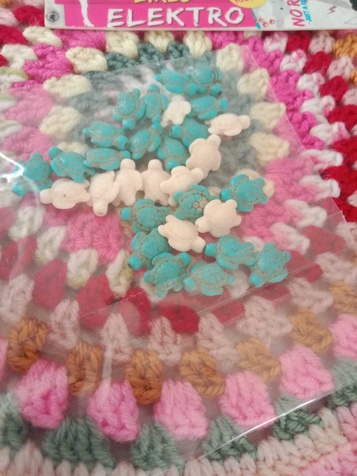 Turkuaz ve Beyaz Kaplumbağa şeklinde takı malzemeleri - Görsel 4