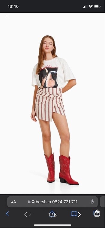 Bershka xs çizgili mini yazlık etek