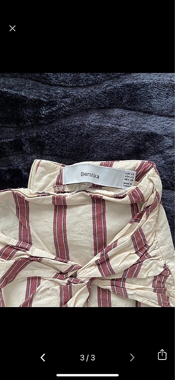 xs Beden Bershka xs çizgili mini yazlık etek