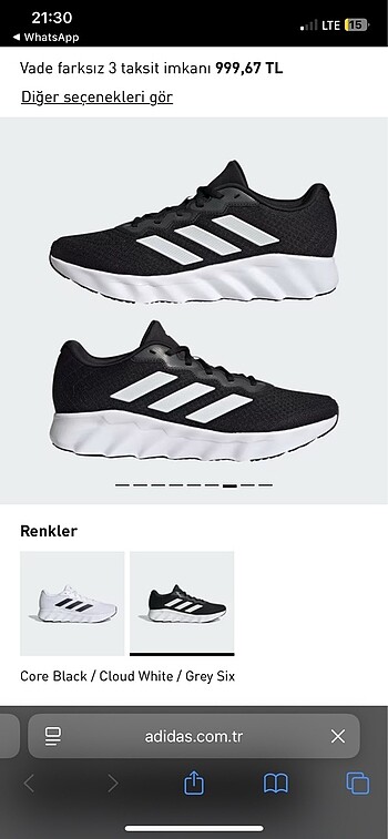 43 Beden Adidas switch move koşu erkek ayakkabısı