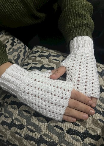 Gri Örgü Kadın Eldiven - Görsel 5