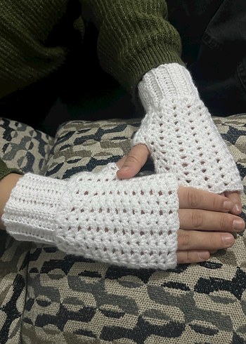 Gri Örgü Kadın Eldiven - Görsel 3