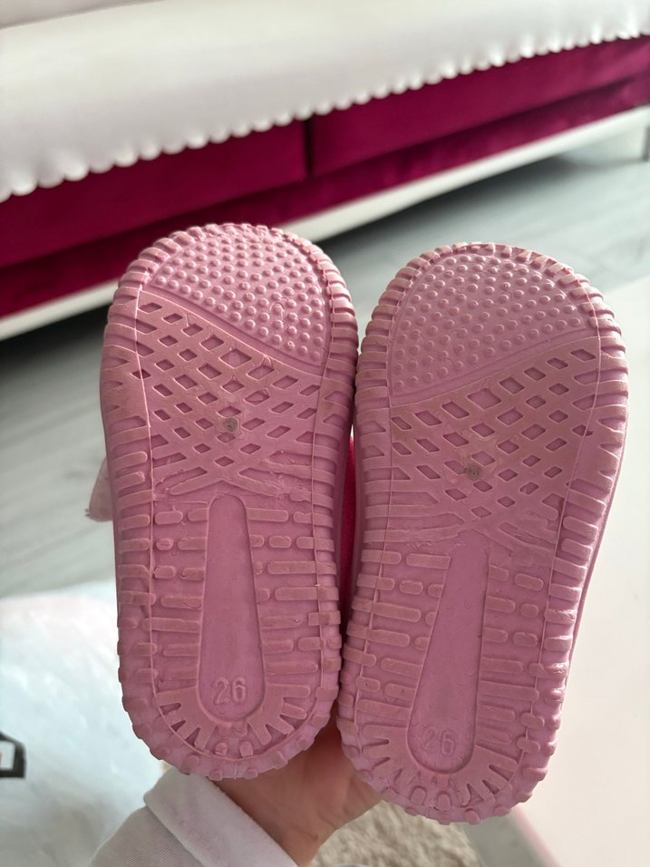 Kız Çocuk Pembe Baskılı Sıcak Terlik - Görsel 4