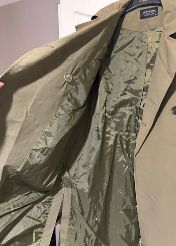 Kadın Haki Düğmeli Midi Trençkot - Görsel 4